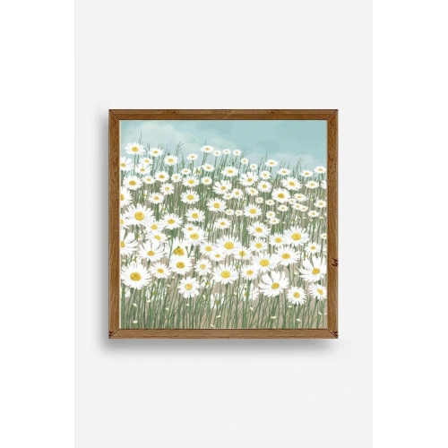 Çiçekler Ahşap Çerçeveli Tablo 42 x 42