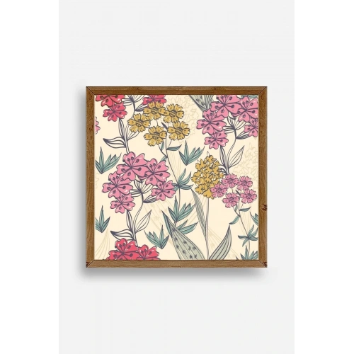 Çiçekler Ahşap Çerçeveli Tablo 42 x 42