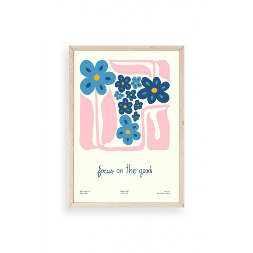 Çiçekler Ahşap Çerçeveli Tablo 50 x 70