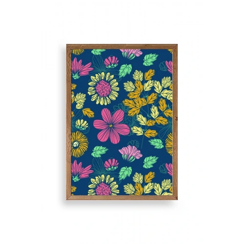 Çiçekler Ahşap Çerçeveli Tablo 50 x 70