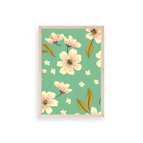 Çiçekler Ahşap Çerçeveli Tablo 50 x 70