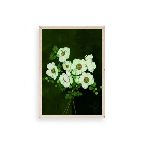 Çiçekler Ahşap Çerçeveli Tablo 50 x 70