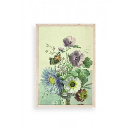 Çiçekler Ahşap Çerçeveli Tablo 50 x 70