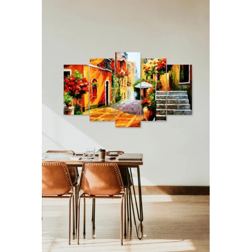 Çiçekler Bahar 5 Parçalı Mdf Tablo 60 x 100