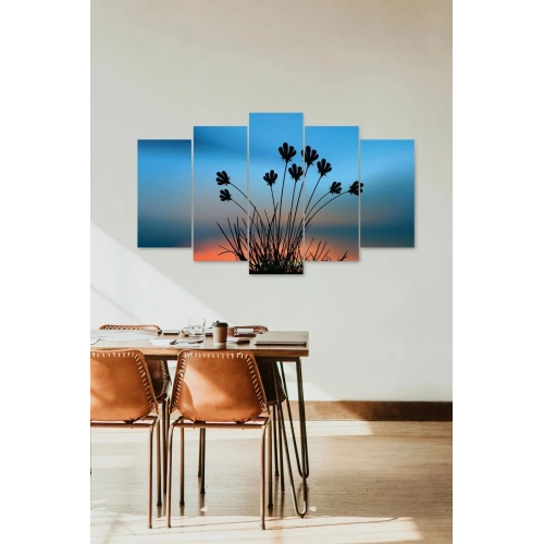Çiçekler Manzara 5 Parçalı Mdf Tablo 60 x 100