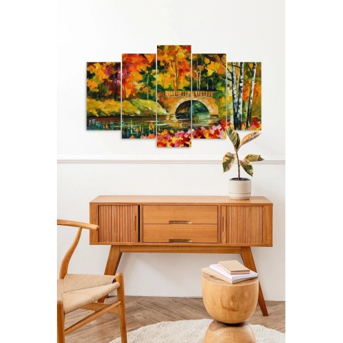 Çiçekler Manzara 5 Parçalı Mdf Tablo 60 x 100