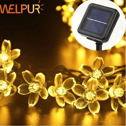 Çiçekli Güneş Enerjili Bahçe 30 Led
