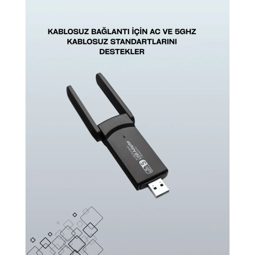 Çift Bant Wifi Adaptör 1200 Mbps Usb 3.0 Bağlantı