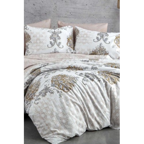 Çift Kişilik Nevresim Takımı Pamuklu Bej Asalet