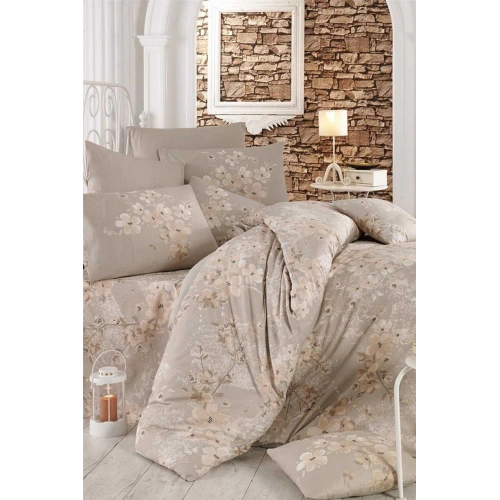 طقم أغطية لحاف بسرير مزدوج قطن بيج بهار