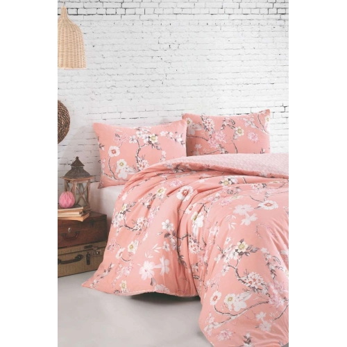 Double Size Duvet Cover Set Cotton Flower Blend