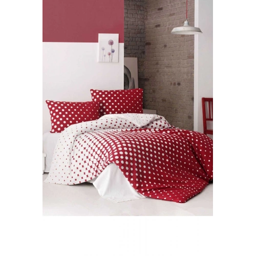 Double Bed Duvet Cover Set Cotton Retro Polka Dot