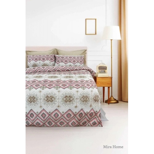 Çift Kişilik Pamuklu Nevresim Takımı Kareli Motifli