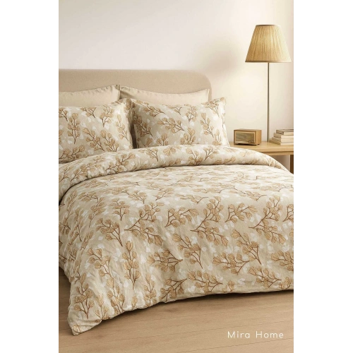 Çift Kişilik Pamuklu Nevresim Takımı Yaprak Desenli