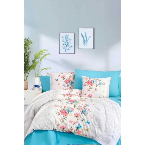 Çift Kişilik Ranforce Nevresim Takımı %100 Pamuklu Butterfly