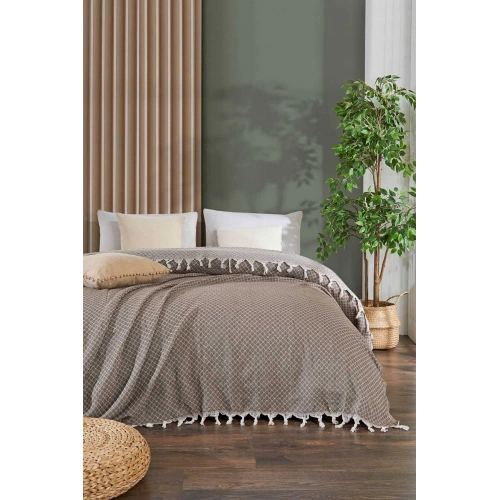 Double Bed Blanket Alice Brown 200 x 230 Cm