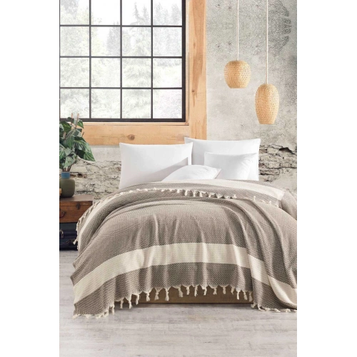 Çift Kişilik Yatak Pikesi Luna Kahve 200 x 230 Cm