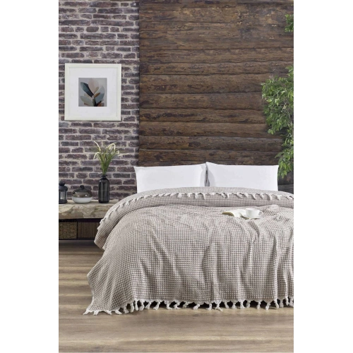 Double Bedspread Pyramid Coffee 200 x 230 Cm