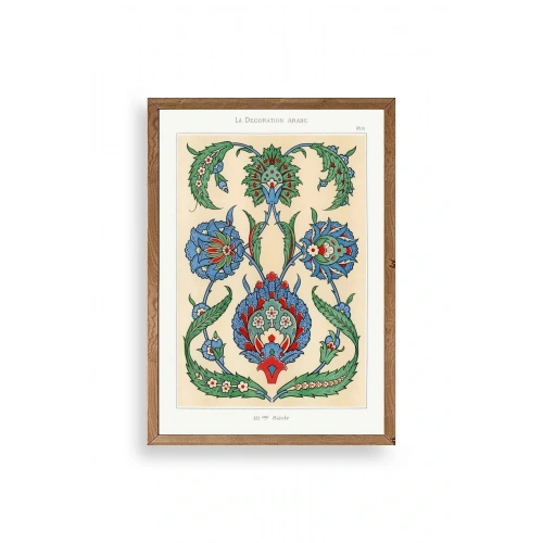 Çini Motif Pano Ahşap Çerçeveli Tablo 17 x 23