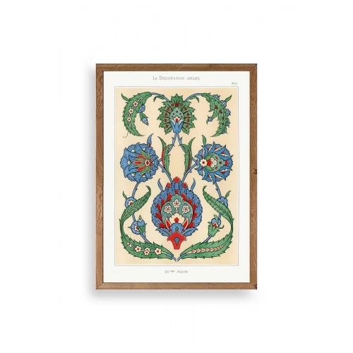 Çini Motif Pano Ahşap Çerçeveli Tablo 30 x 42