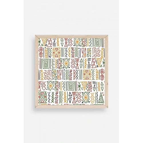 Çizgiler Ahşap Çerçeveli Tablo 50 x 50