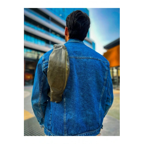 CNT010 - Cilt Deri Erkek Çapraz Çanta HAKI