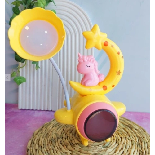 Çocuk Odası Ay ve Unicorn Desenli Gece Lambası