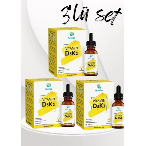 D3k2 Damla 20 Ml (1000 Iu) – 3’lü Ekonomik Set