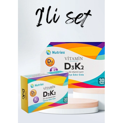 D3k2 Vitamin Takviyesi 30 Tablet – 2’li Avantaj Paketi