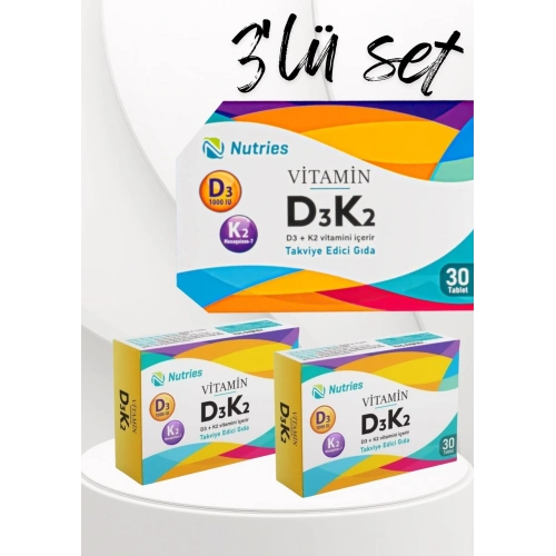 D3k2 Vitamin Takviyesi 30 Tablet – 3’lü Ekonomik Set