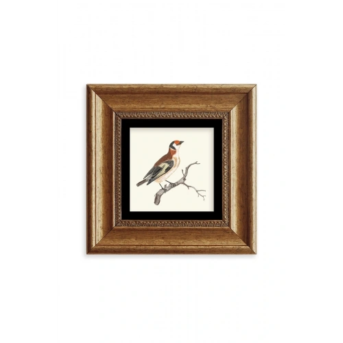 Dal ve Kuş Çerçeveli Taş Tablo 20 cm