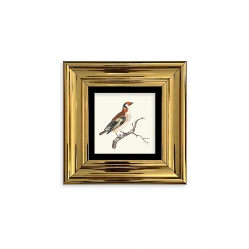 Dal ve Kuş Çerçeveli Taş Tablo 20 cm