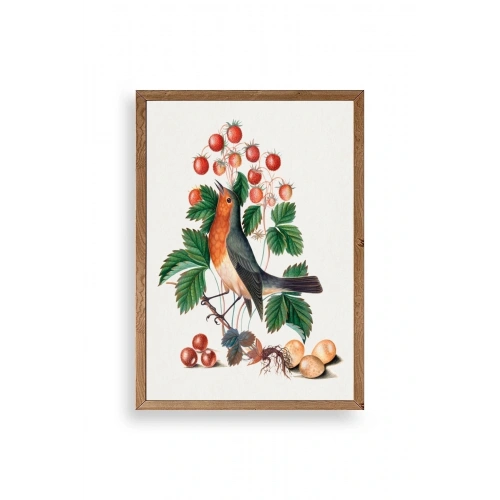 Daldaki Kuş Ahşap Çerçeveli Tablo 17 x 23