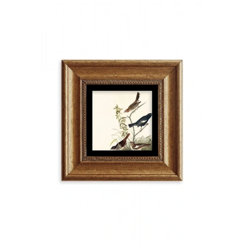 Daldaki Kuşlar Çerçeveli Taş Tablo 20 cm