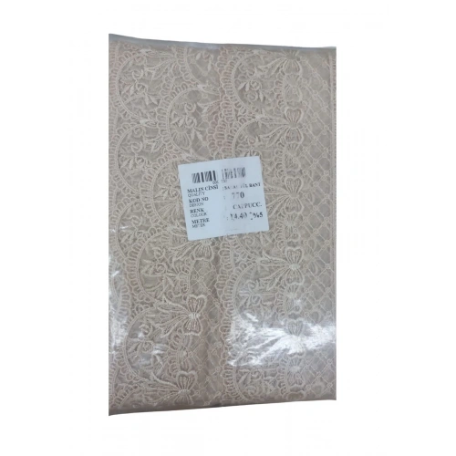 Dantel Polyester Sanal Tül Bant Cappucino 14,40 Metre En 6 Cm On-770-c