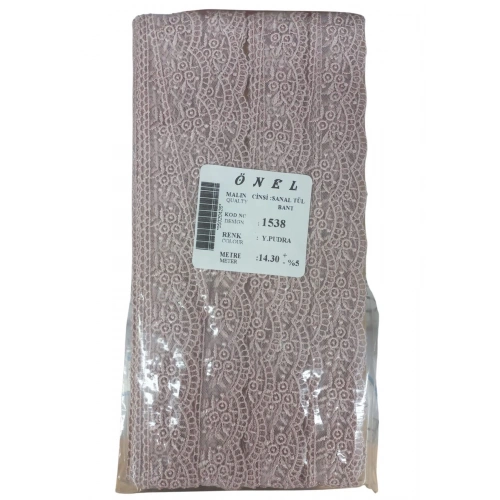 Dantel Polyester Sanal Tül Bant Y.pudra 14,30 Metre En 3 Cm On-1538-pu