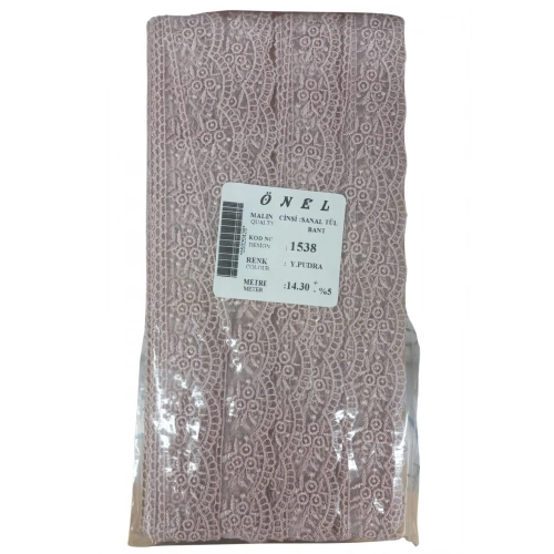 Dantel Polyester Sanal Tül Bant Y.Pudra 14,30 Metre En 3 cm ON-1538-PU