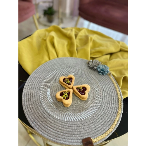 DecoHandy 39cm Çiçekli Jüt Örme Supla Amerikan Servis