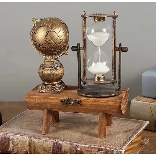 Dekoratif Dünya Biblolu Kum Saati