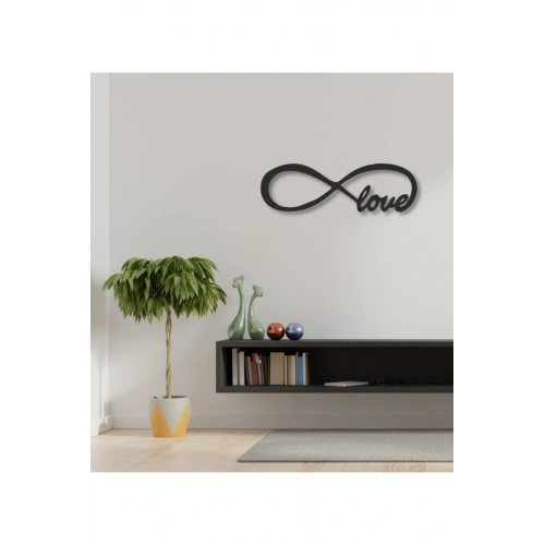 Dekoratif Sonsuzluk Işareti Love Ahşap Duvar Tablosu 45 x 12
