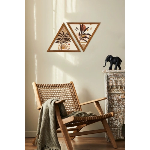 Dekoratif Üçgen Çerçeveli Ahşap Tablo Set 35 x 40