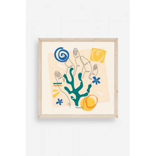 Deniz Ahşap Çerçeveli Tablo 23 x 23