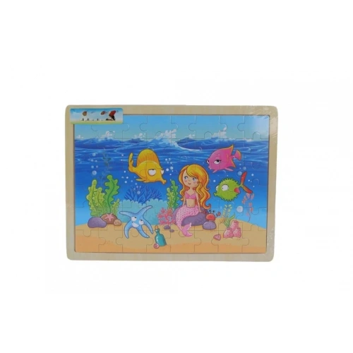 Deniz Kızı Temalı Tahta Puzzle 48 Parça