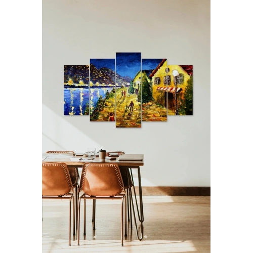Deniz Manzara 5 Parçalı Mdf Tablo 60 x 100