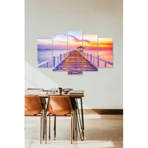Deniz Manzara 5 Parçalı Mdf Tablo 60 x 100