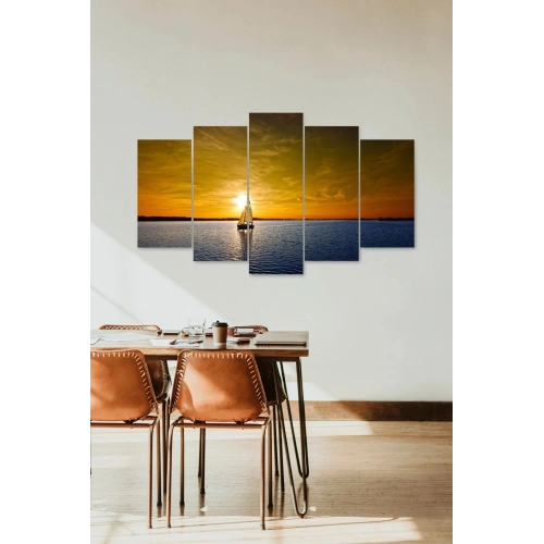 Deniz Manzarası 5 Parçalı Mdf Tablo 60 x 100
