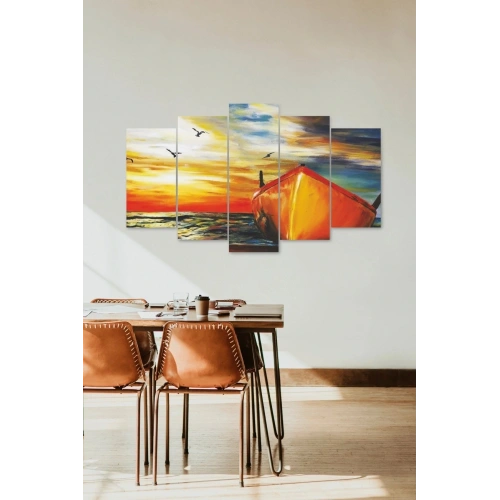 Deniz Manzarası 5 Parçalı Mdf Tablo 60 x 100