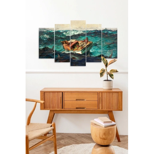 Deniz Manzarası 5 Parçalı Mdf Tablo 60 x 100