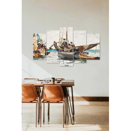 Deniz Manzarası 5 Parçalı Mdf Tablo 60 x 100