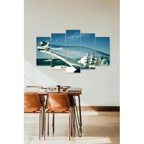 Deniz Manzarası 5 Parçalı Mdf Tablo 60 x 100